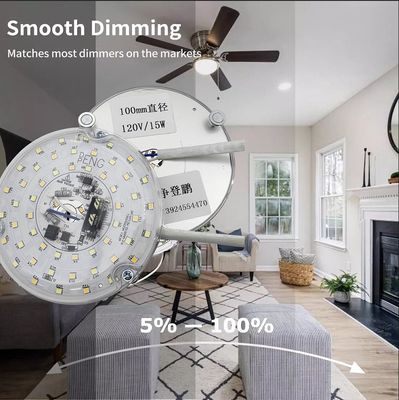 120V 15W Driverless Dia 100mm LED Light Para Led Fan Light Com Certificado ETL Substituição de Lâmpada LED de Ventilador de Tecto
