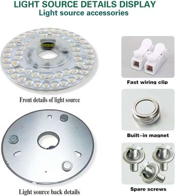 Dia125mm Round Pcb Board 4.9'' LED Retrofit Light Kit 22W Cor 3CCT 3000K/4500K/6000K CRI90 Para Ventilador de Tecto