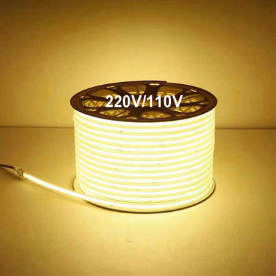 110V 220V resistente à água COB LED Light Strip com PVC cola personalizável azul / gelo azul / branco / verde / roxo / dourado / rosa