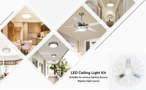 ERP Rosh LED Modules 5CCT 12W/18W/24W DIP Switch Ceiling Light Fan With Witch Power Substitui módulo LED