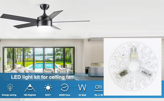 ERP Rosh LED Modules 5CCT 12W/18W/24W DIP Switch Ceiling Light Fan With Witch Power Substitui módulo LED