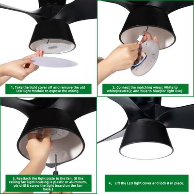 5CCT 18W/24W DIP Switch Ventilador de teto com poder de bruxa Substitui módulo LED 120V Kit de adaptação do painel do ventilador de teto com módulos DOB