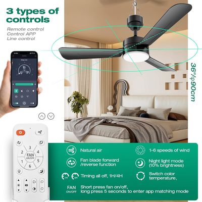 Ventiladores de teto com luzes, 36 &quot;LED Ventilador luz pendurada com gancho,Ventilador de teto tipo gancho,Luz de ventilador de teto,40W,3000-6500k,Remote Control,Ventilador portátil para cama de acampamento,Patio,(Black)N DFFFFFN`