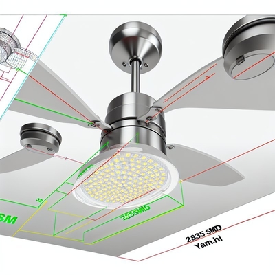 2835SMD LED Substituição de luz do ventilador de teto - PCB de alumínio, branco quente 3000K