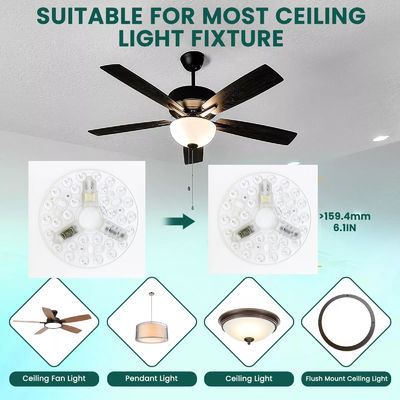 ERP Rosh LED Modules 5CCT 12W/18W/24W DIP Switch Ceiling Light Fan With Witch Power Substitui módulo LED